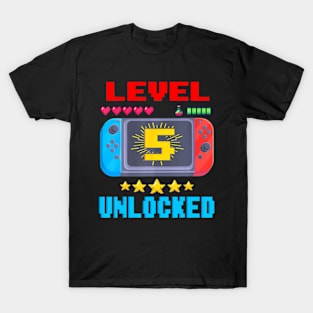 5th Birthday Level 5 Video Birthday T-Shirt